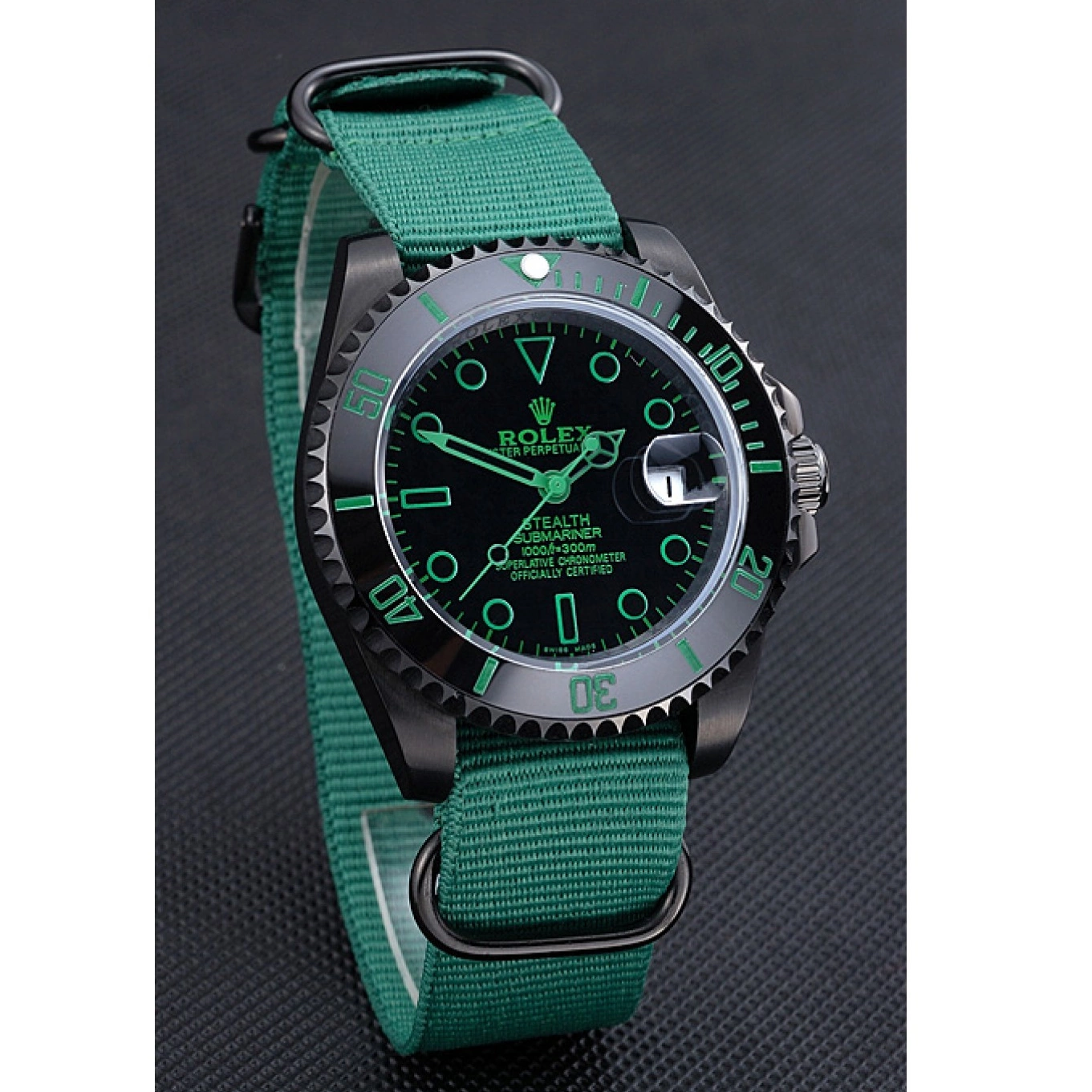 Aaa replica Rolex Strap Nylon Stealth Submariner Green 622009 0607